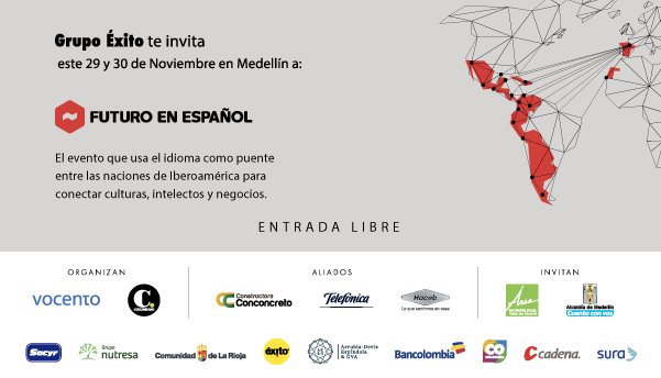 almacenesexito's tweet photo. @Grupo_Exito te invita al foro empresarial más relevante sobre oportunidades de negocio en el mundo hispanohablante. #FEET2016 https://t.co/XhyQuqHoC1