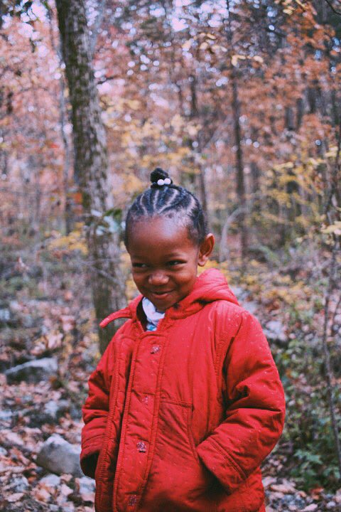 hisnametoolong's tweet photo. Told my little cousin she a black princess during our hike, these her reactions 💗🌲🍂

color photos > (@thebarringtondarius) https://t.co/bU6HAhS15k