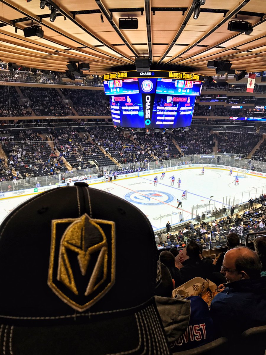 bryankroten's tweet photo. The #Vegas @GoldenKnights are represented at the @NYRangers game tonight @TheGarden #lasvegas #goldenknights #NHL #BoldInGold #NYRangers https://t.co/ehwfixvf05