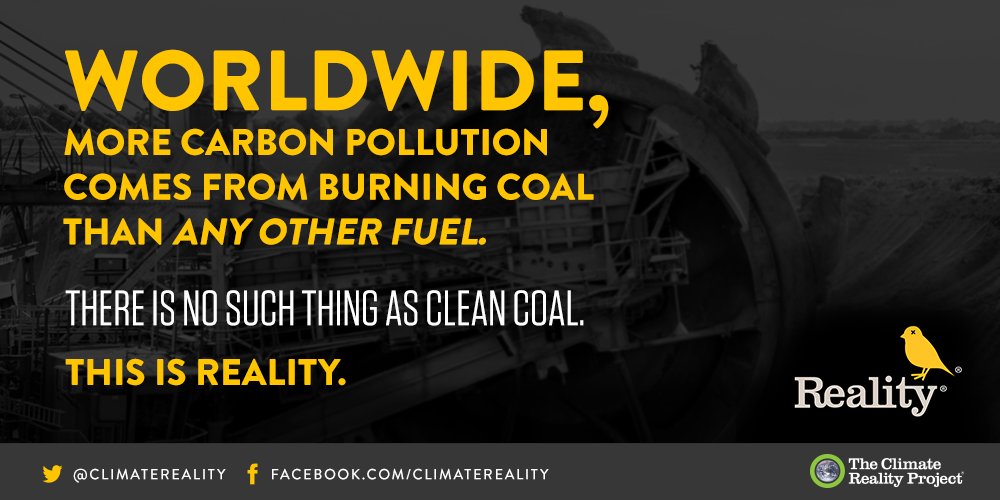 ClimateReality's tweet photo. Clean coal is oxymoronic — emphasis on “moronic.” Retweet if you’re ready for real clean energy! https://t.co/HveGDfiTLQ