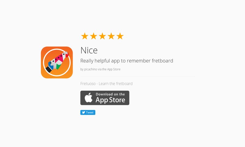 Fretuoso's tweet photo. 5 Star Review: "Nice: Really helpful app to remember fretboard" https://t.co/DN7uWyDzLq https://t.co/iBnonHp2sR