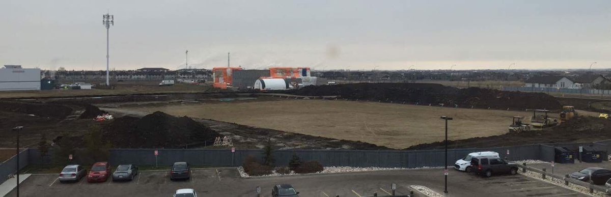 FSMinorFootball's tweet photo. From a friend of the Falcons, here's an early view of the field in construction. #BuildTheNest #FortFalcons @CDMFA @FortSaskRec https://t.co/5I93Tw8njT