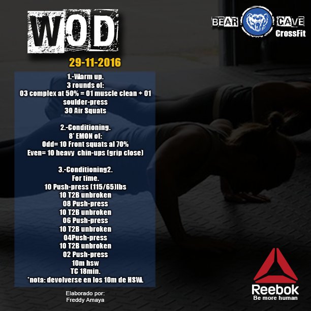 BearcaveCF's tweet photo. ¿Listos para el wod de mañana? 
 #BearCaveCrossfit #wodbearcave https://t.co/Hq6uft79fr