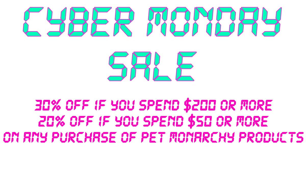 Petmonarchy's tweet photo. #CyberMonday #sqle 20-30%off Limited time only https://t.co/JkBINtceuc https://t.co/xkq8cvcDB9
