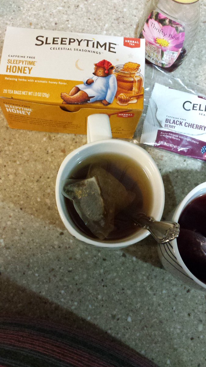 Deanna_MG's tweet photo. #CelestialTea I needed Tonight's teas to help me sleep #SleepyTimeTea ๐& #BlackCherryTea just because it taste good๐ https://t.co/c13zuLd0AD