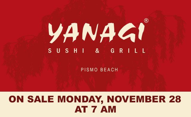 KSBY's tweet photo. Yanagi Sushi & Grill in Pismo is on #HalfOffDining TOMORROW at 7am! Grab your $50 deal for $25! https://t.co/JB635qz5V8 https://t.co/PQ2mnJurDA