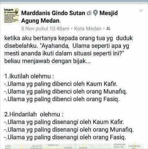ronavioleta's tweet photo. Kalau masih bingung mau ikut ulama yg mana, ini ada nasihat bagus https://t.co/t70OswyhEu