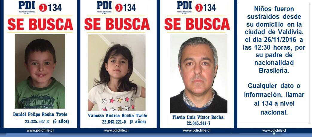 trixcv's tweet photo. URGENTE! #FlavioRocha pasó ilegalmente a los niños a #argentina rumbo a #brasil #valdiviacl Informar @PDI_CHILE #desaparecidos #dani #vane https://t.co/pIanGzg5br