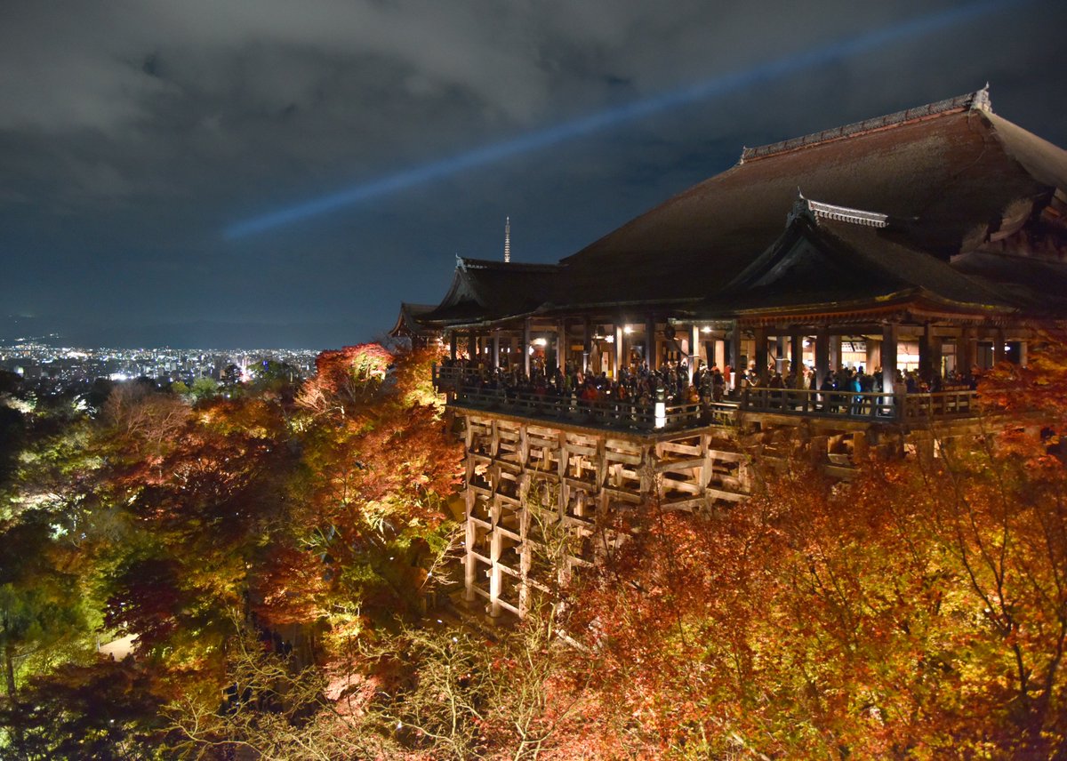 moonlightice's tweet photo. 2020年まで屋根の修理のため足場で覆われ見られなくなる清水寺のライトアップ https://t.co/Ay8Ei34P45