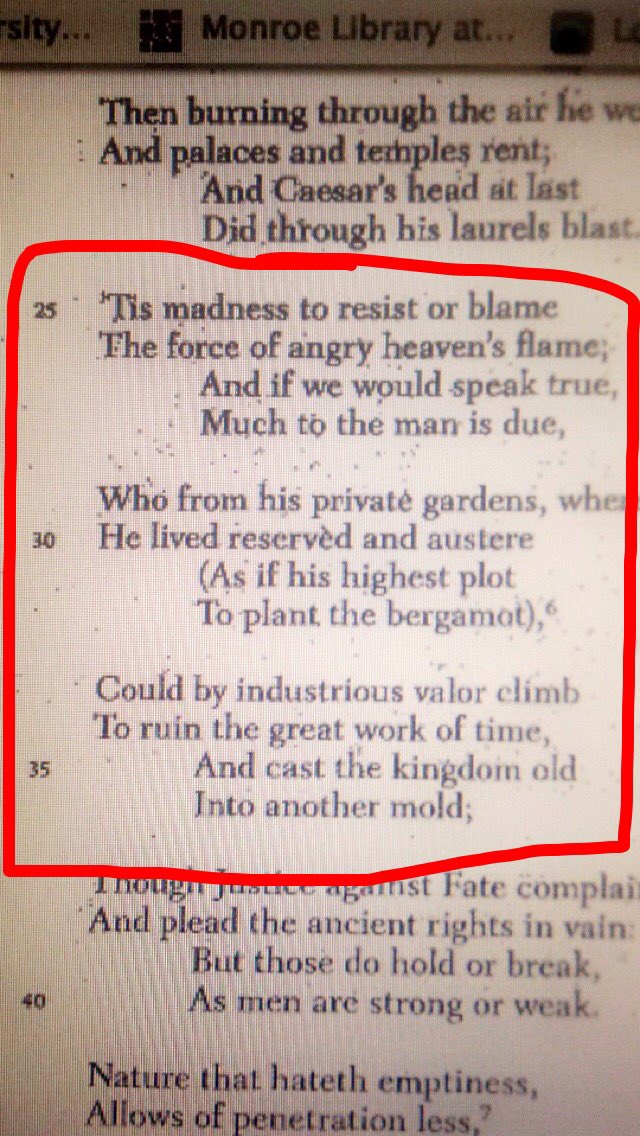 fight_snails's tweet photo. This poem is almost 400 years old- and yet these three stanzas fit in naturally with modern events esp. "much to man is due"  #LOYENG217 https://t.co/QNoqgjRY44
