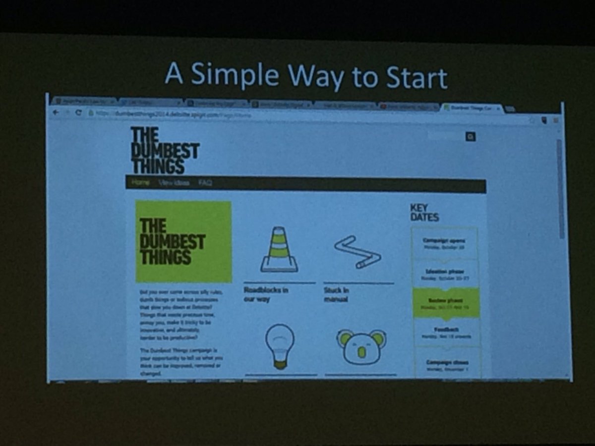 BrodieWoodland's tweet image. Simple start for innovation -  ask your ppl what&apos;s the dumbest thing we do. Try new ways to do it @rexster #GovCore