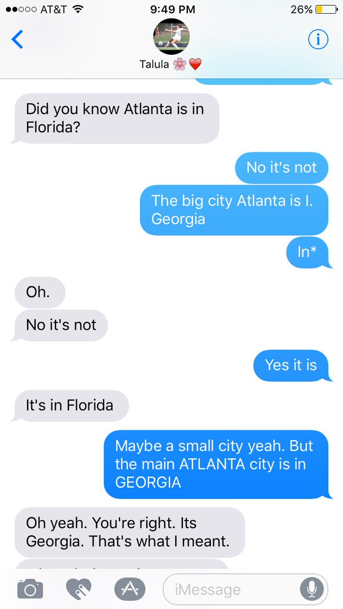 AlexAJWalther's tweet photo. Ask @samgirl89 a question about where a city or state is sometime.. I promise you're in for a good laugh 😂 https://t.co/yjh0TaUzPJ