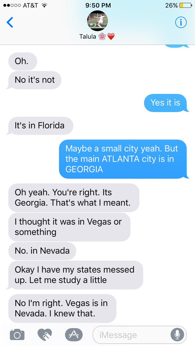 AlexAJWalther's tweet photo. Ask @samgirl89 a question about where a city or state is sometime.. I promise you're in for a good laugh 😂 https://t.co/yjh0TaUzPJ