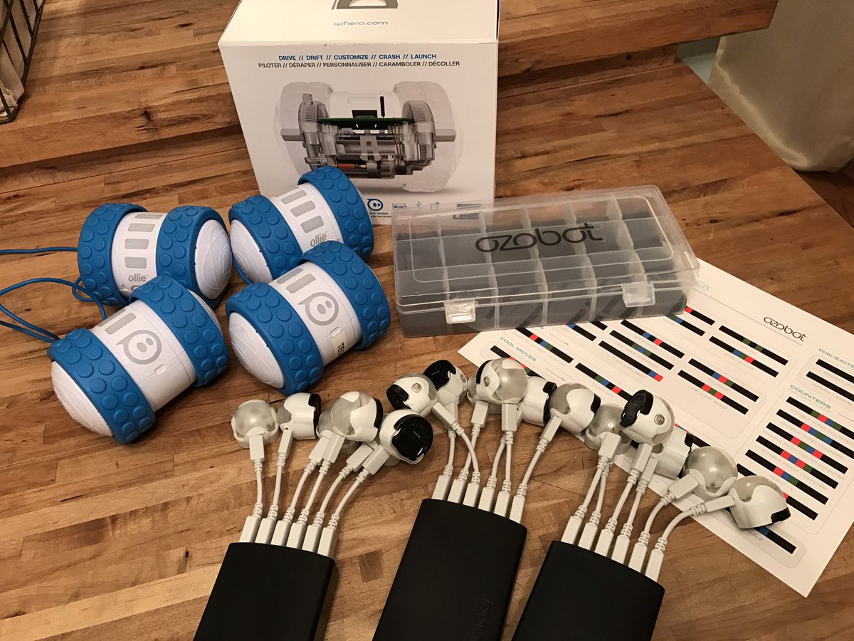 TechConnectRVA's tweet photo. Prepping #Ozobots & #Ollies for tomorrow w #TechConnectRVA Henderson students. Can.Not.Wait. #robots @OZOBOT @Sphero #studentswilllovethem https://t.co/9JYdLmyC1m