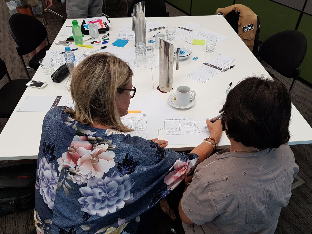 hamishcurry's tweet photo. Teachers pitching and sharing early prototypes of new, deeper learning at #QLDNPDL https://t.co/PPlRtdjUyc