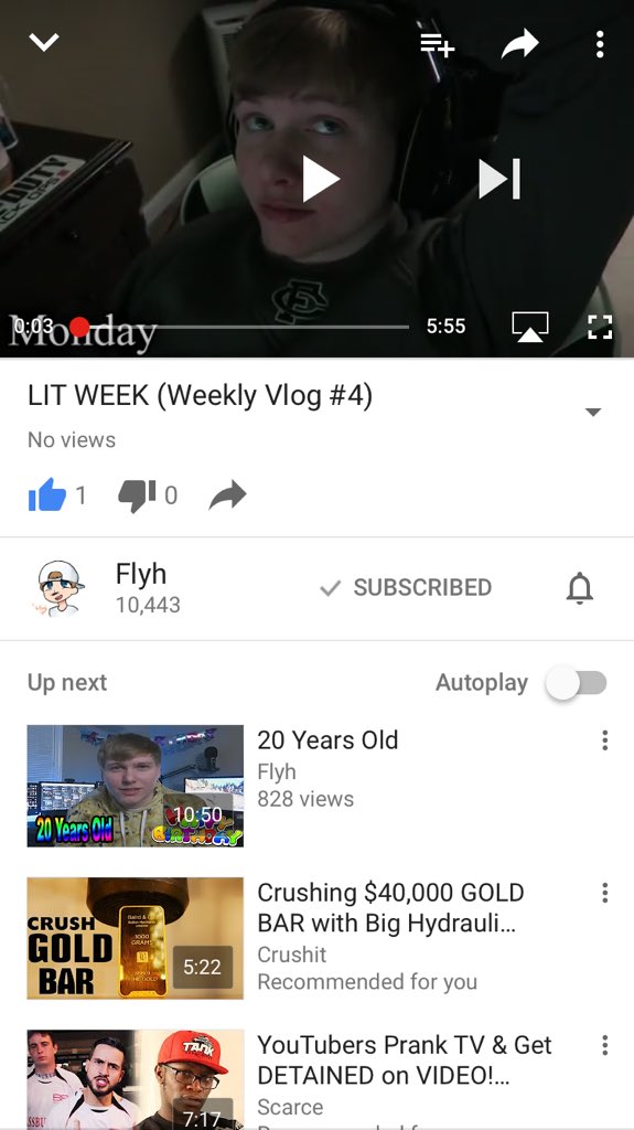 D00dleAA's tweet photo. @Flyh_ @YouTube 1st view and like boi https://t.co/krpqOOsXOR