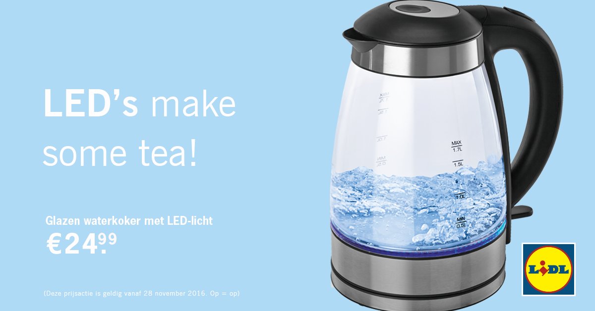 leerboek Diplomaat Nieuwheid Lidl Nederland on Twitter: "Een kopje thee zetten wordt veel leuker met  deze waterkoker met verlichting! https://t.co/IwDQZnyOdH  https://t.co/1Rdsy4asOM" / Twitter