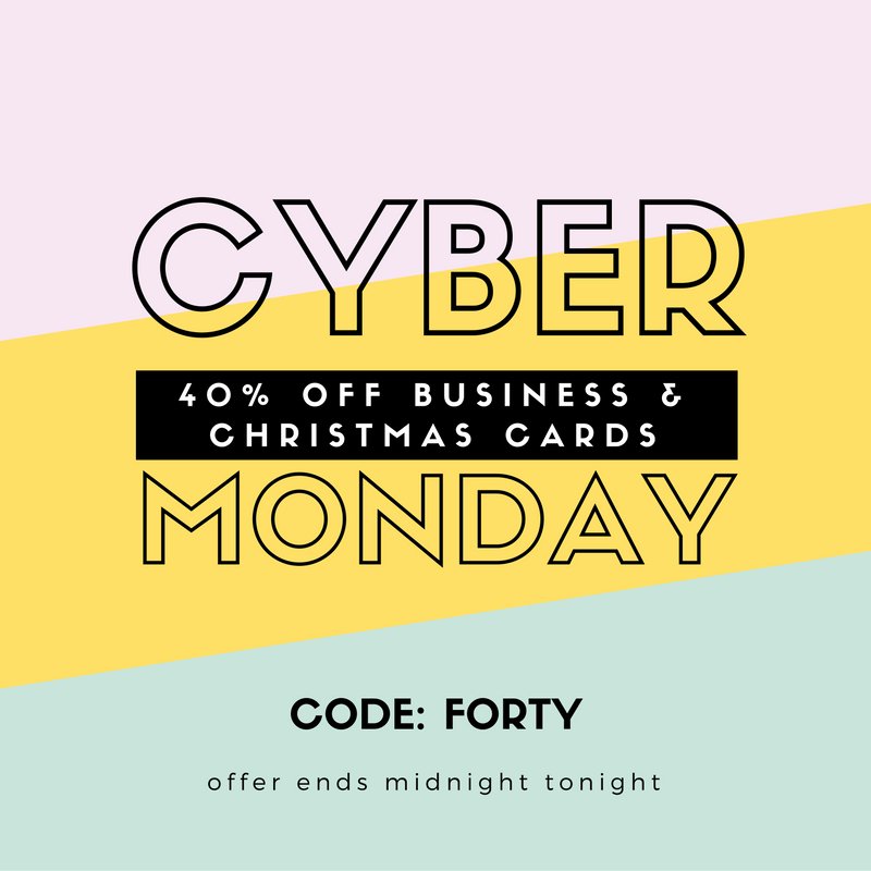 123PrintUK's tweet photo. YAY It's #CyberMonday - Save 40% On All #businesscard &amp; #christmascards - Offer Ends Midnight! #stationery #smallbiz https://t.co/Pz2IOLxjWq https://t.co/wQHs0YI7Xy