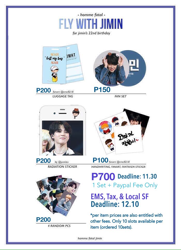 ikrave_fancafe's tweet photo. PLSRT:🇵🇭GO - FLY WITH JIMIN: Jimin 22nd Bday Proj Stock Sale by Homme Fatal

📝https://t.co/01AXpXw3OH 

#KSGO #KSTingi https://t.co/DqHhqpcGpJ