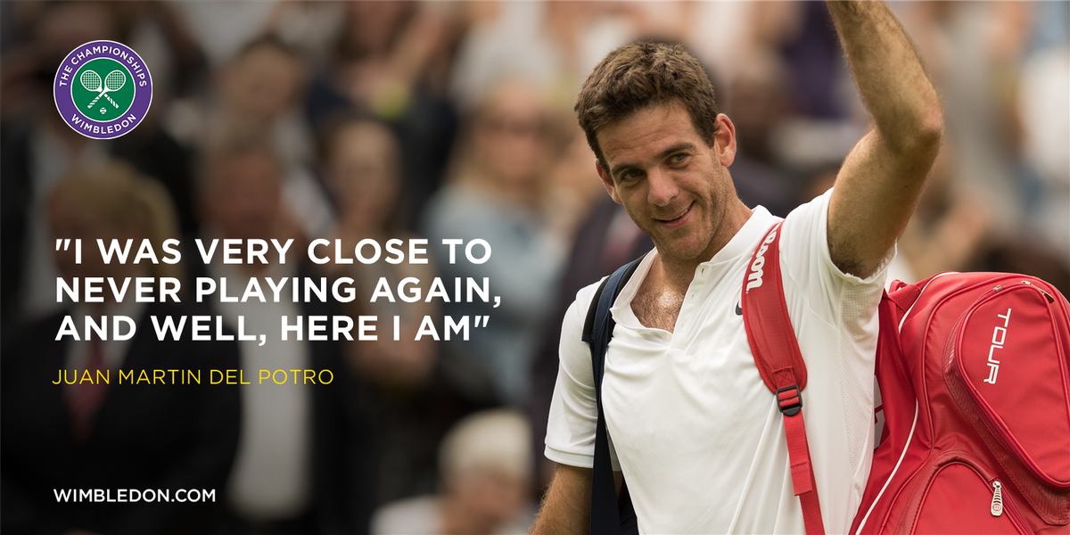 Wimbledon's tweet photo. - First win from 2 sets down ✅ 
- Help win Argentina's first #DavisCup ✅

It was an historic weekend for @delpotrojuan 🇦🇷#MondayMotivation https://t.co/dLivfT8ULO