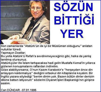 Kemalistlerin sevip,kolladığı Can Dündar'ın 
"Atatürk Ataist" dediğini ve bunları söylediğini biliyormuydunuz?