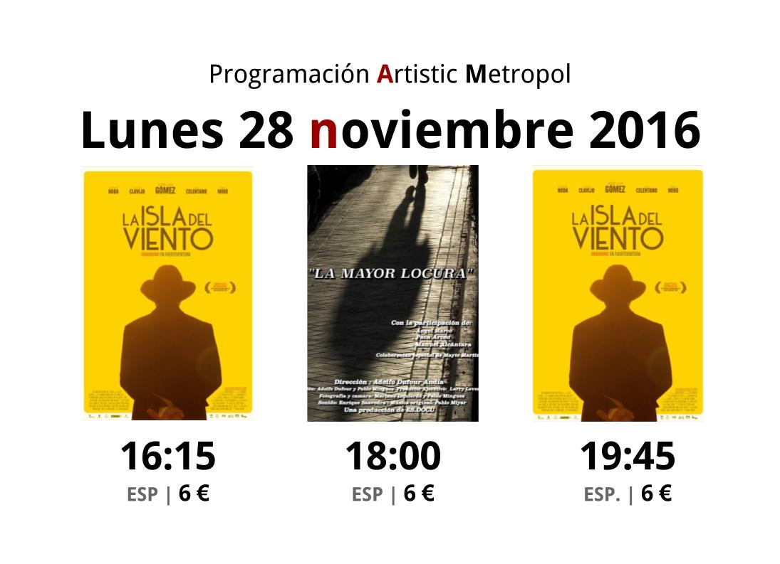 artmetropol's tweet photo. Empezamos semana con doble sesión de @laisladlviento, el exilio de #Unamuno en Fuerteventura y #LaMayorLocura, ganador de #documenta2016 https://t.co/0kfhuylrlZ