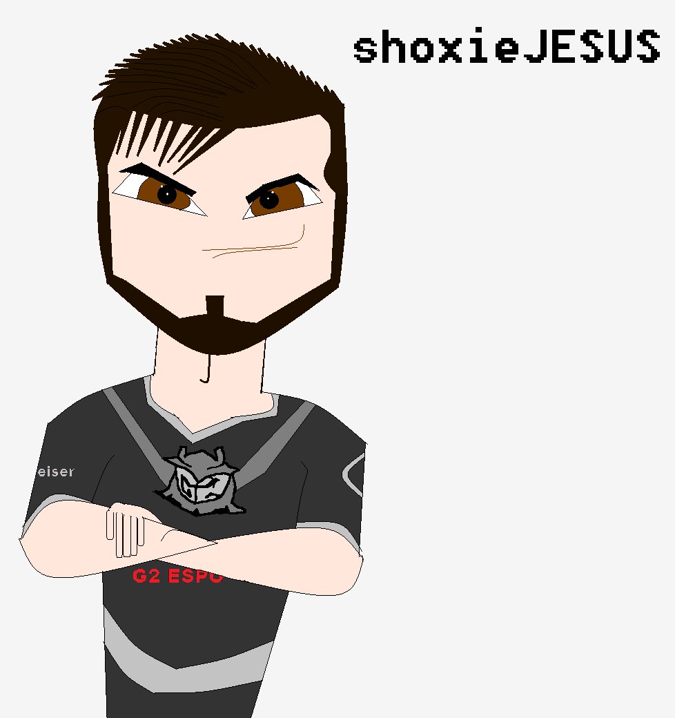 nextbestcowboy's tweet photo. It's hard to draw the best player in the world in paint, but I tried!
Here is @G2esports superstar: shoxieJESUS!
#Esport #CSGO #G2WIN #paint https://t.co/RtiaBjtQEH