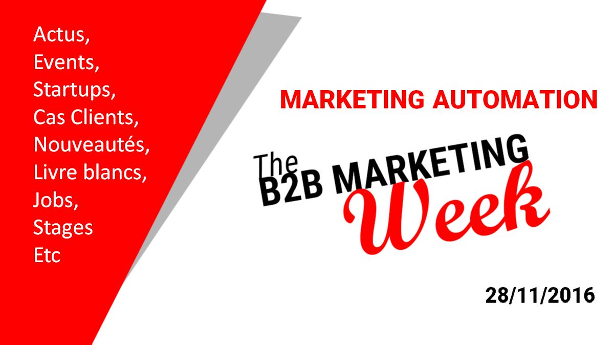 mkhodja1's tweet photo. L'ACTUALITE  #marketing #B2B de la semaine:DOSSIER #MarketingAutomation (Part 1/2): https://t.co/itOgKOMfbl https://t.co/d78873UGmG