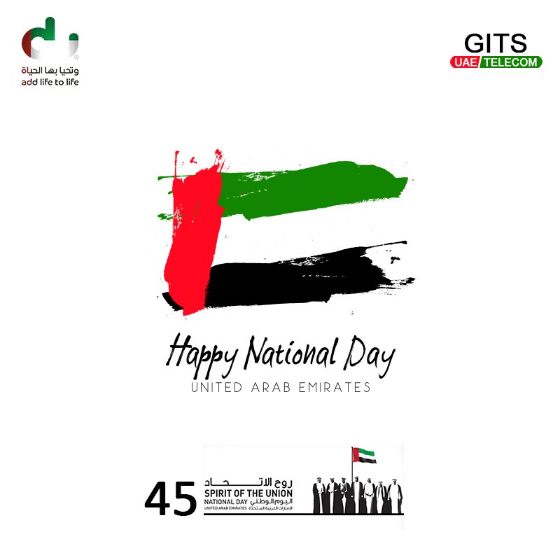 UAETelecom's tweet photo. Happy 45th UAE National Day !!!

#UAENationalDay #45thNationalday https://t.co/R3p1ZTsION