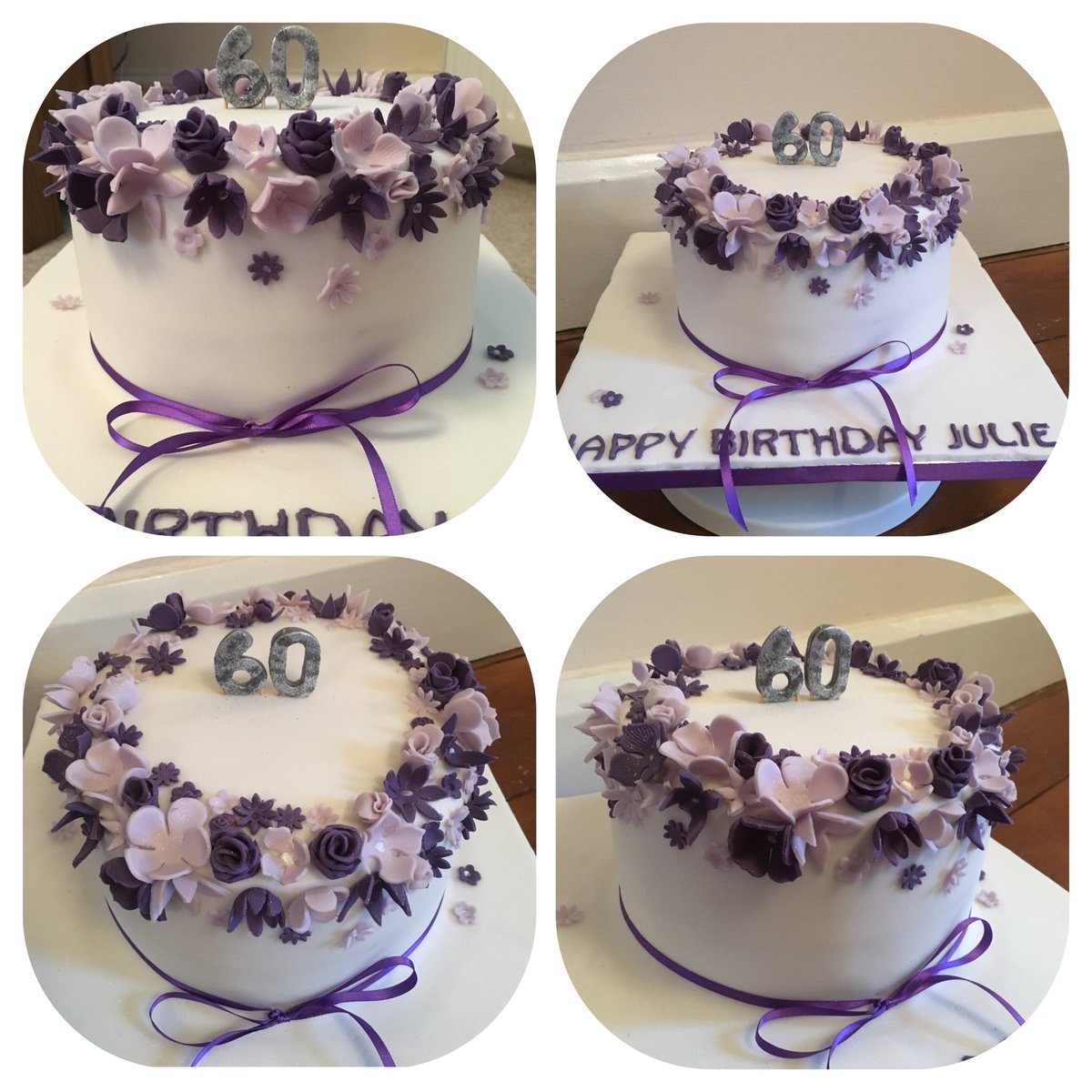 bellarosecake's tweet photo. A lovely lady had a big birthday yesterday 🎈I hope you had a great day Julie. xx #stickylemon #floral #purple #flowers #happybirthday https://t.co/duQgQEkx74