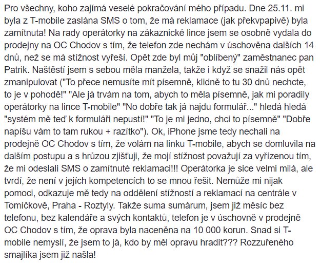 JiriSkrampal's tweet photo. Kamarádce v T-Mobile rozmlátili iPhone, teď za to po ní (!) chtějí 10 000 Kč.  
Rád bych vyjádření @TMobile_CZE . 
Retweet by pomohl, díky. https://t.co/3tvTY8LniR