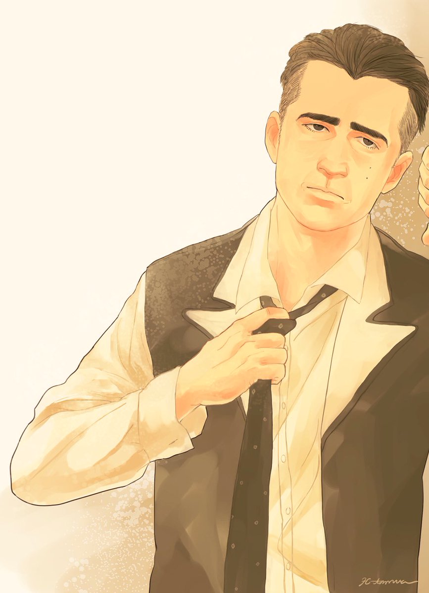 田村 ネクタイ外す仕草素敵よねってなわけでパーシバル描いたよ 魔法ですぐに済むことをあえて自分の手でするパーシバルとか胸にグッとくるのさ たまらん