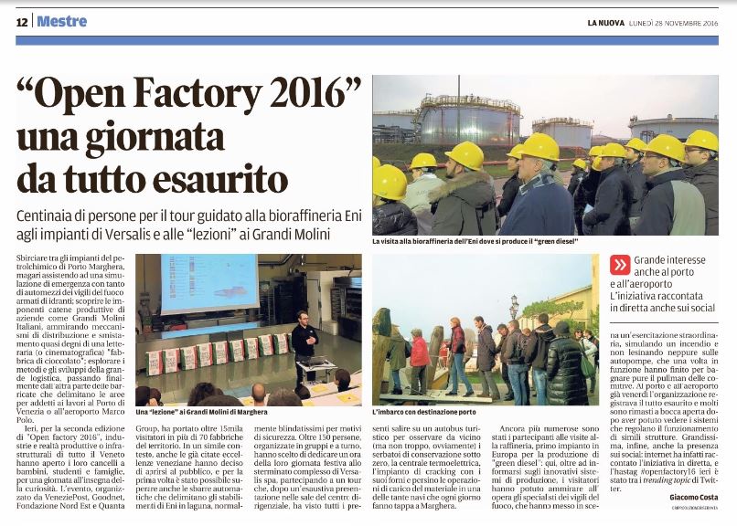OpenFactoryIT's tweet photo. #openfactory16 una giornata da tutto esaurito | Oggi su @nuova_venezia #rassegnastampa https://t.co/2w4GA5RlTD