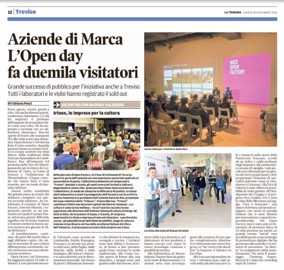 OpenFactoryIT's tweet photo. #openfactory16 Aziende di marca, l'Open day fa duemila visitatori a #Treviso | Oggi su @tribuna_treviso https://t.co/fkCj6vfAdF