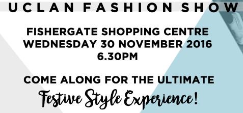 UCLanWhatsOn's tweet photo. Fashion students from @UCLan are hosting a fashion show! Come for a model competition, raffle prizes and free refreshments! #FSCStyleSecrets https://t.co/w9lZXezxE0