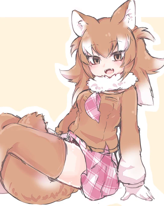 #いいニーハイの日  #けもフレ
二ホンオオカミちゃん 