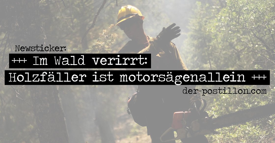 +++ Im Wald verirrt: Holzfäller ist motorsägenallein +++ #newstweet
der-postillon.com/2016/11/newsti…