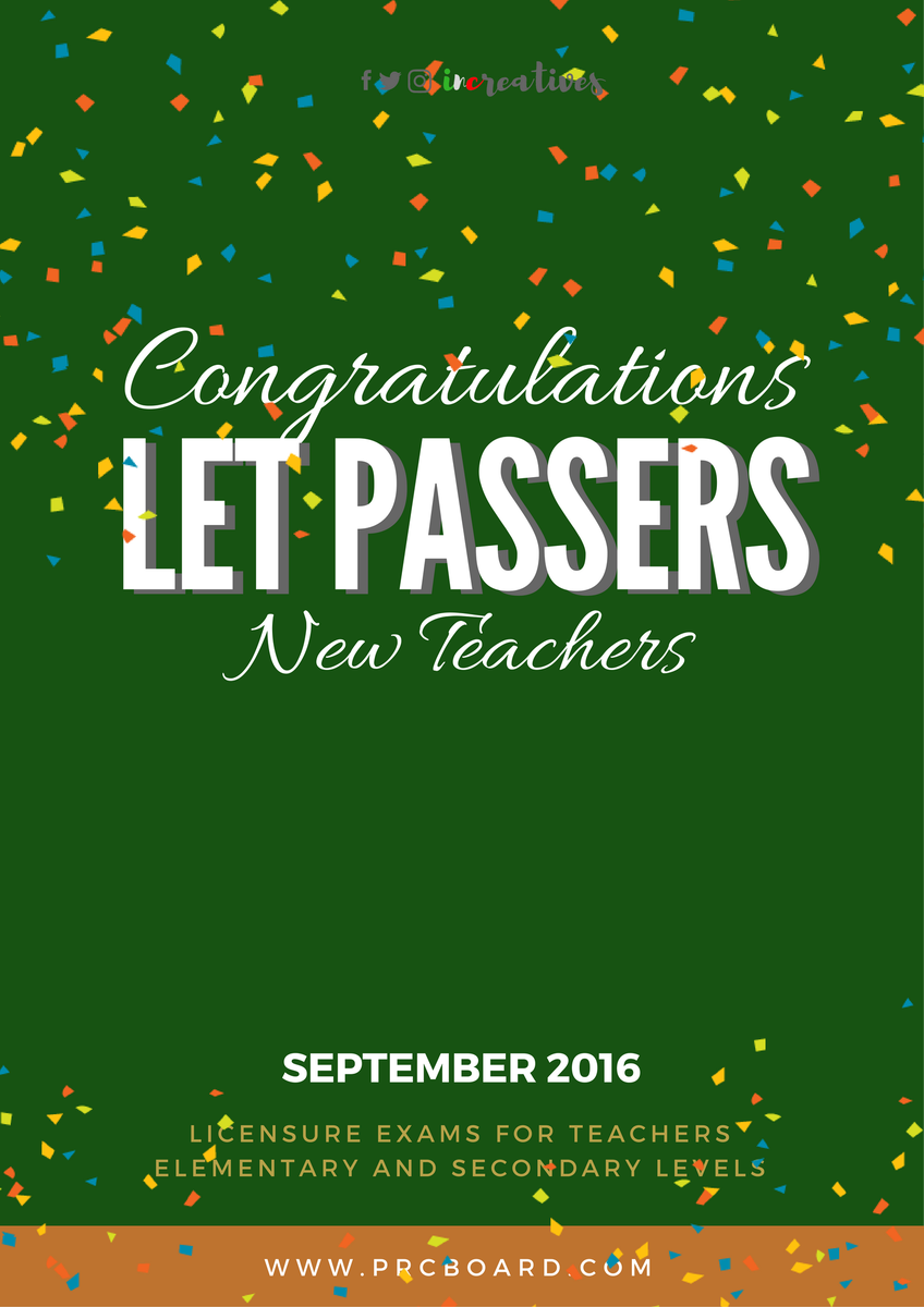 increatives0714's tweet photo. Congratulations sa mga kapatid LET 2016 passers! 🎉🎉 
#teacher #LETpasser #LET2016 #LET #LETResults2016 #guro #titser #spkp https://t.co/EUBfssIWyG