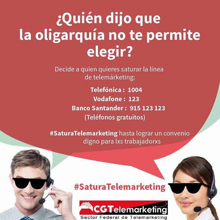 jsarrionan's tweet photo. Saturemos las líneas en apoyo a la huelga de telemarketing de hoy. A saturar, a saturar, hasta enterraros en el mar. https://t.co/TcVUQvSFP7