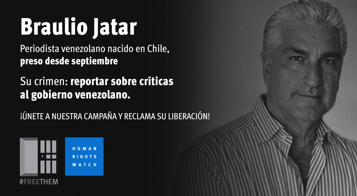 niccotaddeihrw's tweet photo. @NicolasMaduro debe dejar de silenciar a críticos y liberar a @BraulioJatarA #freethem #LiberenABraulioYA https://t.co/L58z64fQYt https://t.co/T5AenqVMLg