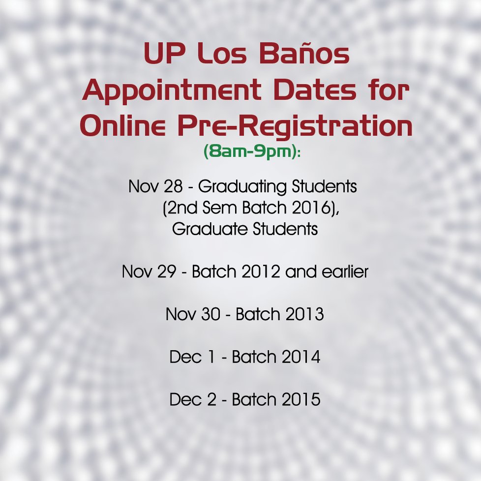 UP_ICT's tweet photo. Dates to remember for UP Los Baños Online Pre-Registration: https://t.co/QUpzBbvyEu