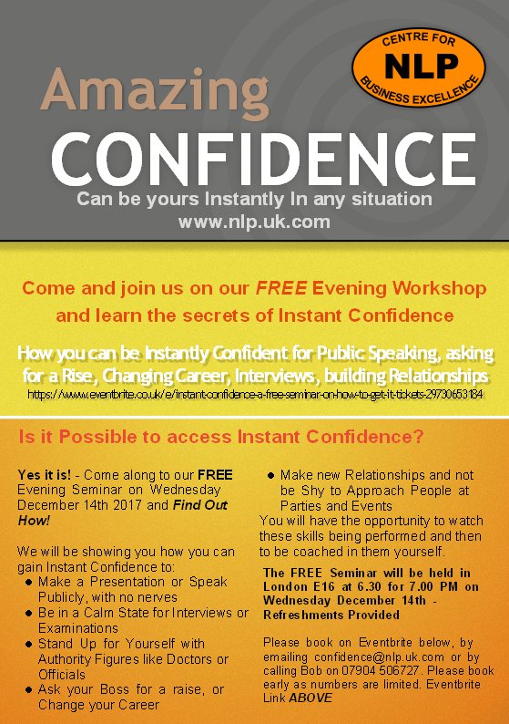 NLPCentre's tweet image. Here's a FREE workshop/seminat we're running in December - book Eventbrite if you're interested - love to see you there!