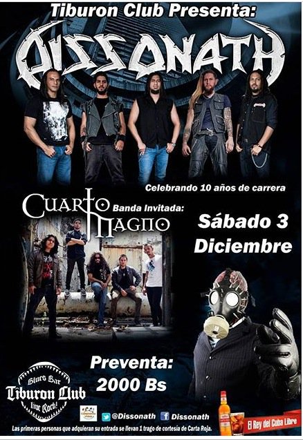 jardindelrock's tweet photo. El #03Dic en @TiburonClubBB @CuartoMagnoBand junto a @Dissonath Celebrando sus 10 años con #ElReyDelCubaLibre https://t.co/vUR5bh0jHp