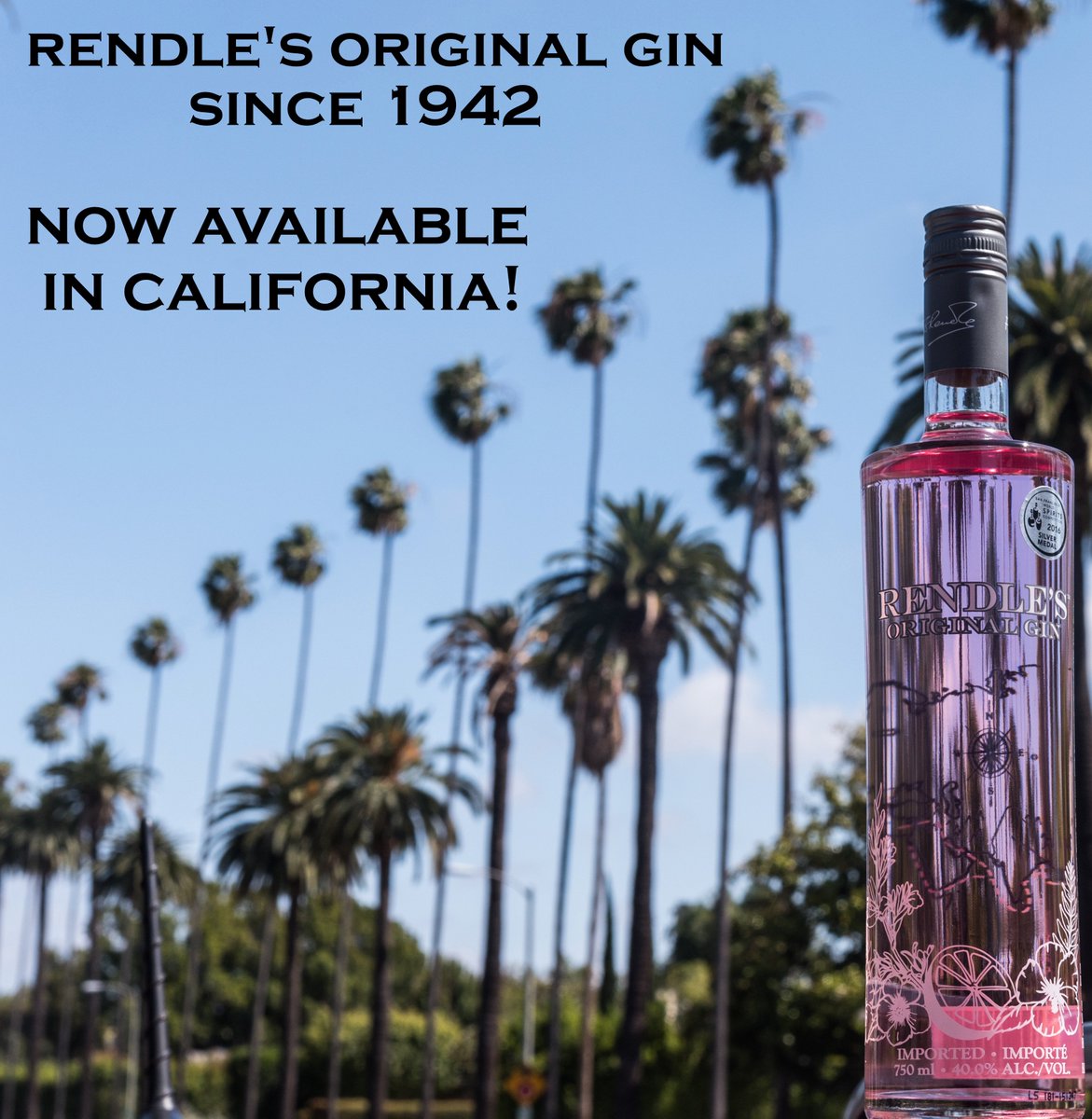 RendlesGin's tweet photo. Pleased to announce that @RendlesGin is now available in California through https://t.co/hNeI2czK98 #gin #drinksdistribution @Drinkspaceusa https://t.co/r8vJ2dVp9U