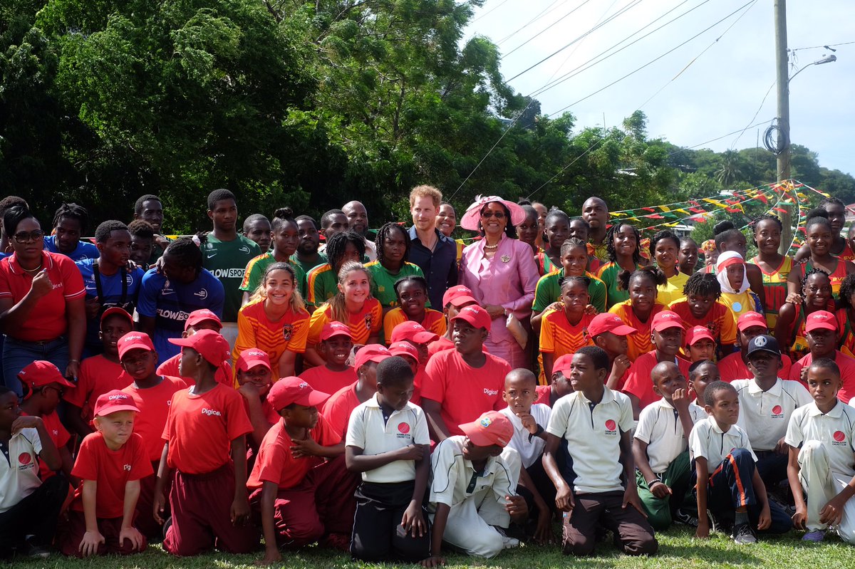 KensingtonRoyal's tweet photo. Great to meet so many young people enjoying sport in Grenada! 🏏⚽️️🏀

#RoyalVisitGrenada https://t.co/bfsmQIc4da