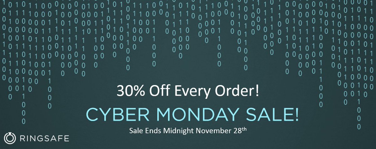 RingSafe's tweet image. Cyber Monday - it's time to shop! Get 30% off all day to buy the gift that will keep your partner's ring secure. ringsafe.com