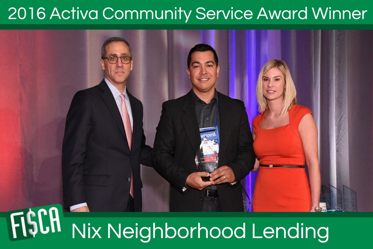 infinalliance's tweet photo. Luis Peralta (center) accepted the 2016 Activa Community Service Award on behalf of @NixLending at our recent #PROFiSCA2016 conference! https://t.co/E9r4VNnX0S