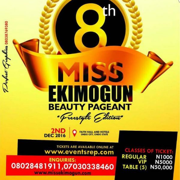 Events_Rep's tweet photo. 4 Days to go, Don't forget to get ur tickets for Miss Ekimogun @http://tickets.eventsrep.com/shop/miss-ekimogun-beauty-pageant/ #eventsrep https://t.co/VmzzAAZu68
