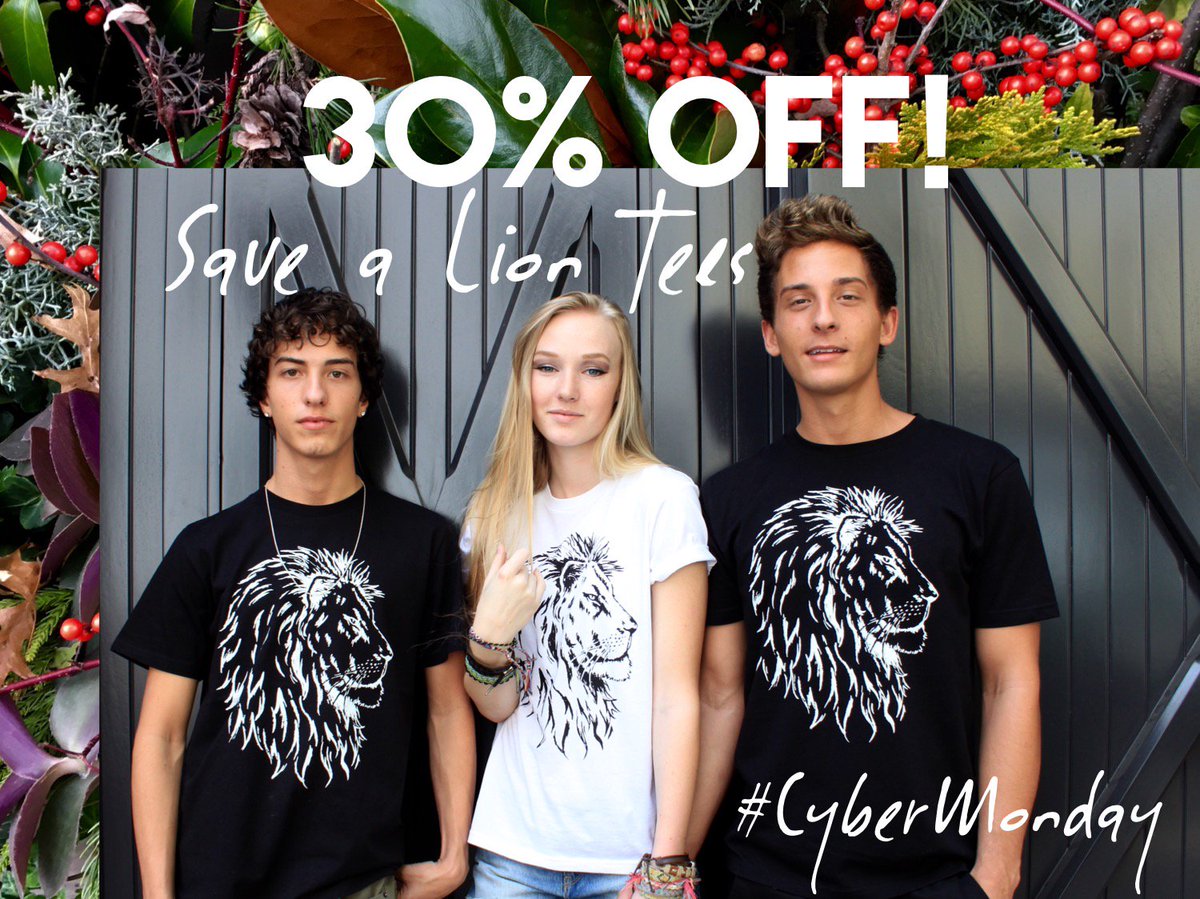 PakaPride's tweet photo. Give the gift that gives back to save big cats. Order your white or black Unisex Save a Lion tee today and save 30% OFF #CyberMonday https://t.co/JdWIhfwinO