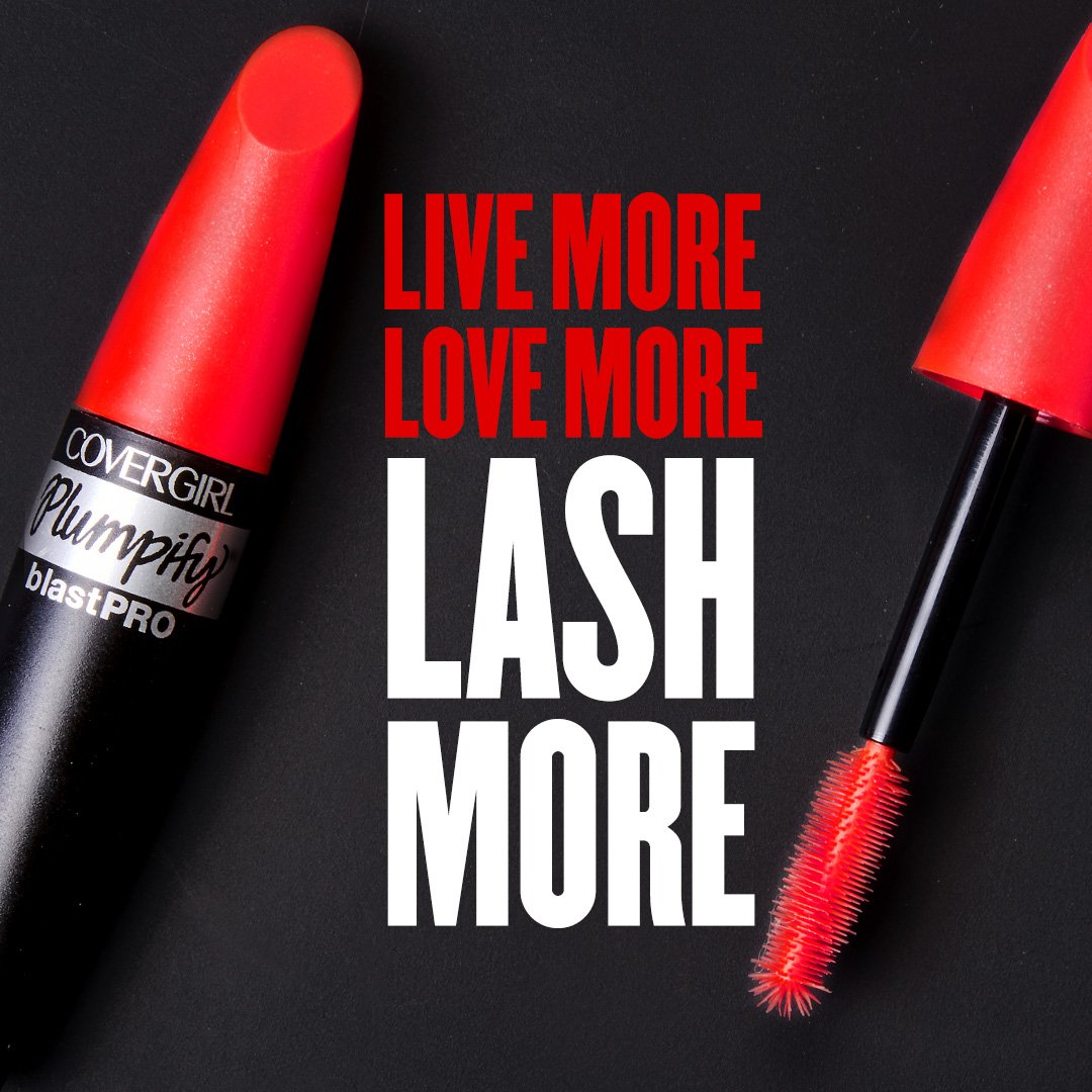 COVERGIRL's tweet photo. Words to live by: live, love and #Plumpify those lashes. https://t.co/bTGvXagEUy